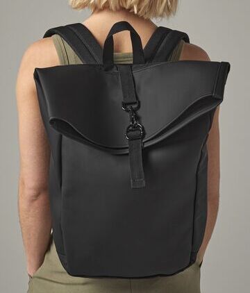 Matte PU Roll-Top Backpack